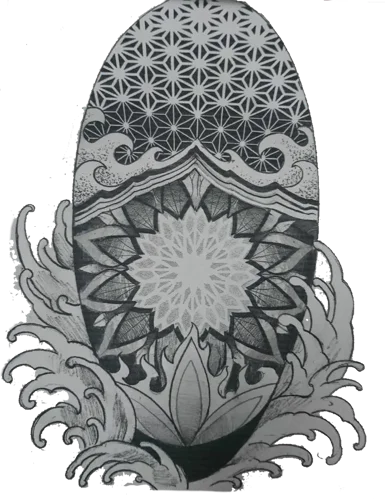 Sketch of the author’s Hiranyagarbha tattoo